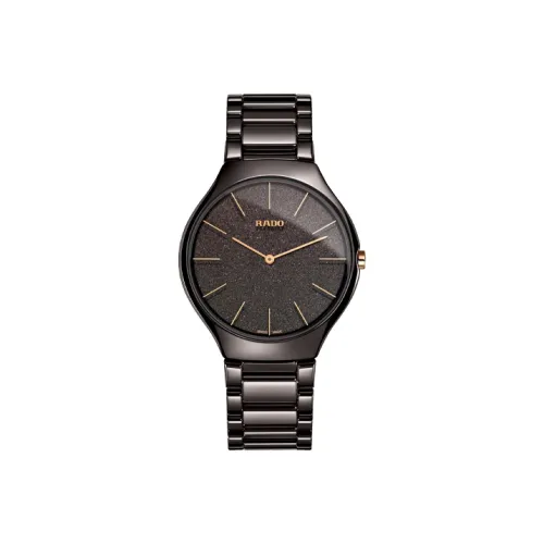 RADO True Thinline Collection Кварцевый механизм Женские часы 39 мм Черный циферблат