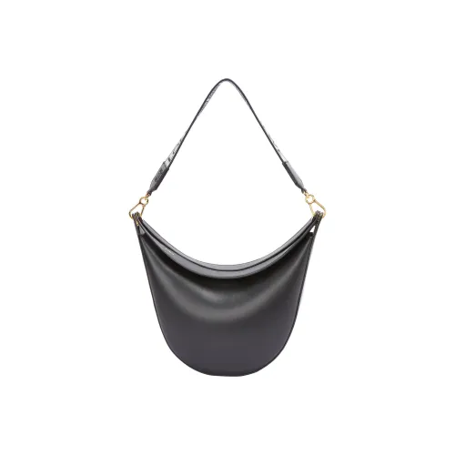 LOEWE Luna Сумка через плечо из коровьей кожи с жаккардовой тканью переносная сумка на плечо женская черная