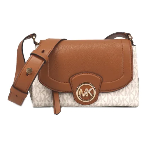 MICHAEL KORS Bowery Кожа Сумка через плечо Сумка на плечо Стандартная Женская Коричневый и Белый