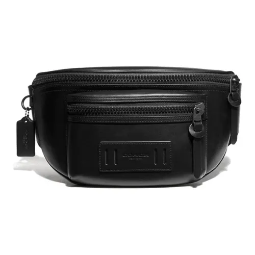 COACH Terrain Коровья кожа Бананка Большая Мужская Черная