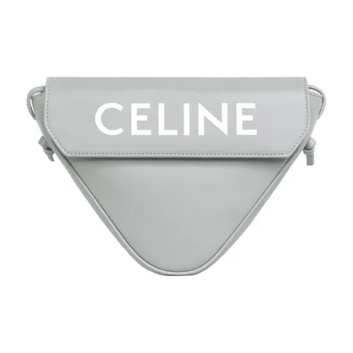 CELINE Гладкая коровья кожа Треугольная сумка Сумка через плечо Мужская Светло-серая