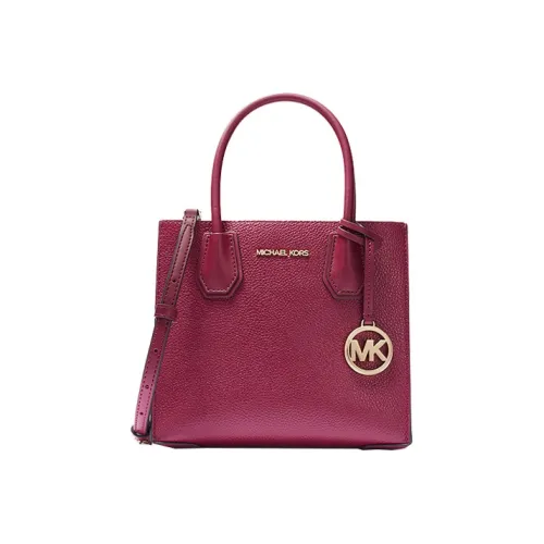 MICHAEL KORS Mercer Коровья кожа с текстилем аккордеонная сумка сумка через плечо сумка маленькая женская ягодно-красный