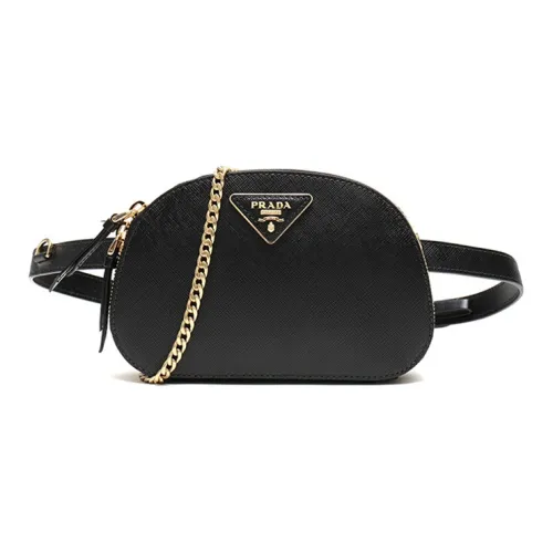 PRADA Сумка через плечо из коровьей кожи сумка-банан сумка-слинг женская черная