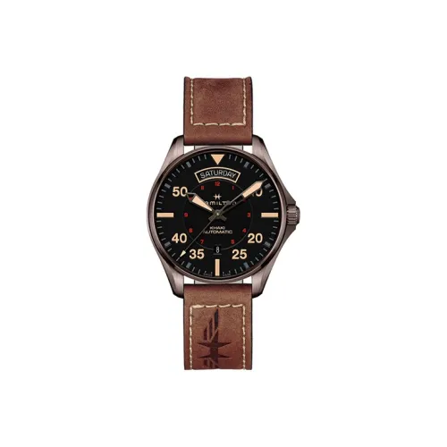 HAMILTON Автоматический Механический Механизм Мужские Часы 42мм*20мм*12,15мм Черный