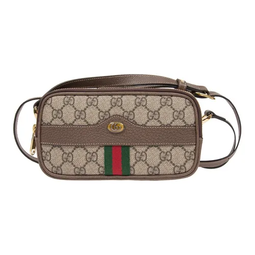 GUCCI Ophidia Холст с кожей Комбинированный Сумка через плечо Мини Женский Эбеновый