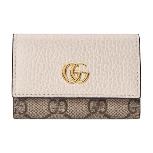GUCCI Marmont Холст с кожей Key Pouch Женские Ebony White