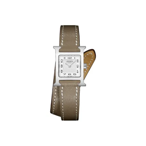 HERMES Heure H Collection Женские часы Кварцевый механизм Естественная кожа Ремешок 17,2 мм Белый циферблат W037884WW00