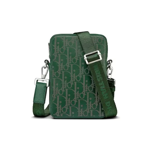 DIOR Кожа Курьерская Сумка Сумка через плечо Сумка на плечо Унисекс Зеленая