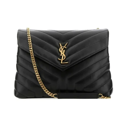 SAINT LAURENT Стеганая кожа сумка через плечо женская черная