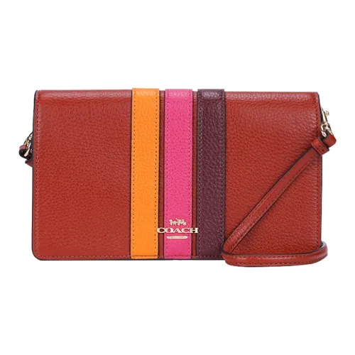 COACH Anna Коровья кожа Сумка через плечо Маленькая сумка на плечо Женская Красная Многоцветная