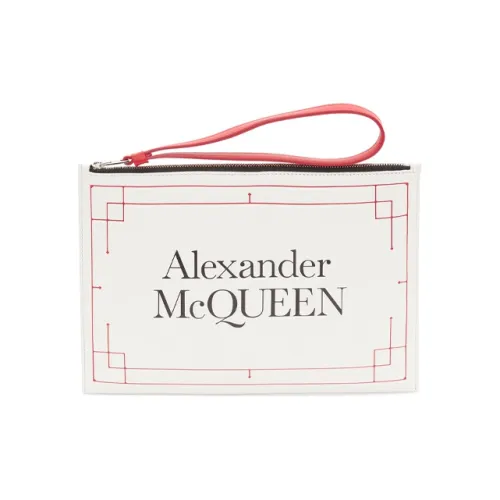 Alexander McQueen Коровья кожа Линия Клатч Женские Deep Слоновая кость