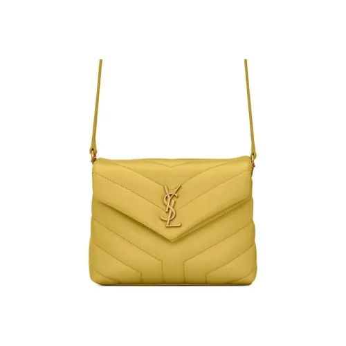 SAINT LAURENT LOULOU Quilted кожа через плечо мини сумка женская желтая