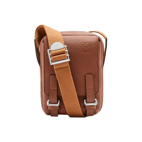 LOEWE Сумка через плечо из коровьей кожи Mini Мужская Коньяк