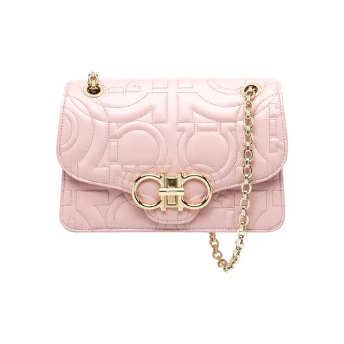 FERRAGAMO GANCINI Кожа Сумка через плечо Большая Женская Светло-Розовая