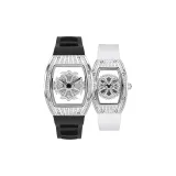 Комплект для пары (Белые женские часы + Черные мужские часы)