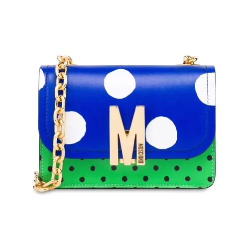 MOSCHINO Сумка через плечо из коровьей кожи женская синяя и зеленая