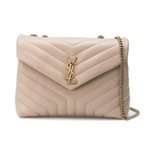 SAINT LAURENT LOULOU Стеганый кожа сумка через плечо плечевая сумка средний размер женский бежевый