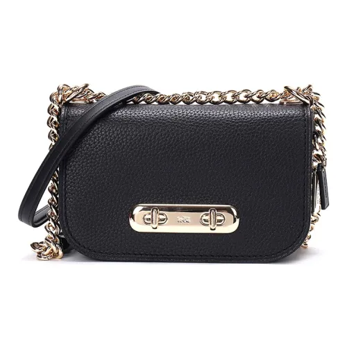 COACH Swagger Кожа Сумка Сумка через плечо Маленькая Женская Черная