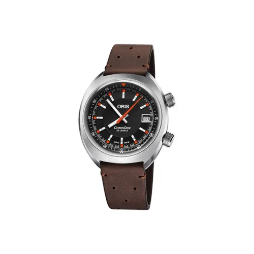 Oris Sports Collection Механический механизм Мужские часы Циферблат 39 мм Черный корпус Нержавеющая сталь Кожаный ремешок