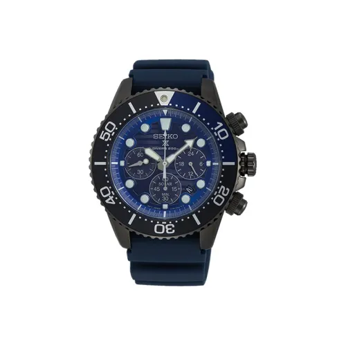 SEIKO Prospe Collection Солнечный кварцевый механизм силиконовый ремешок мужские часы синий циферблат