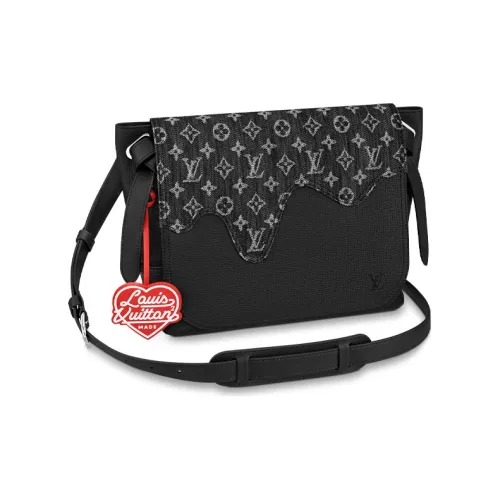 LOUIS VUITTON Nigo Collaboration Коровья кожа Сумка через плечо Мужская Черная