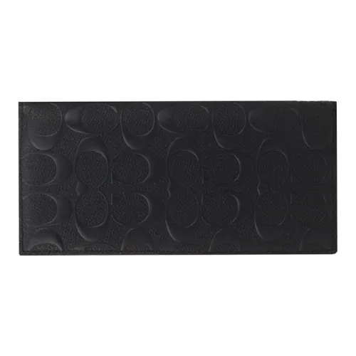 COACH Breast Утонченный Телячья кожа Длинный кошелек Мужской Черный