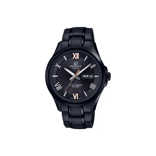 CASIO EDIFICE Collection Солнечный кварцевый механизм механизм нержавеющая сталь ремешок часы для мужчин черный циферблат
