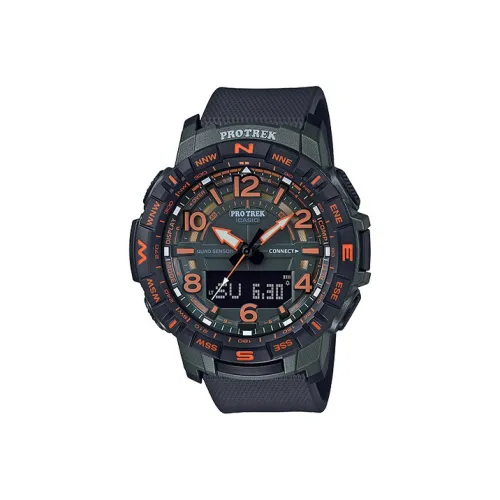 CASIO PRO TREK Collection PRT Кварцевый механизм Смольный ремешок Часы Мужские Черный циферблат