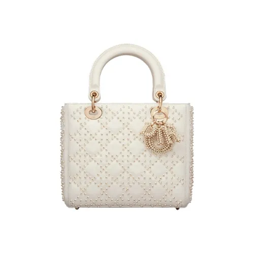 DIOR Lady Dior Sheepskin Bag Women's Milk White
