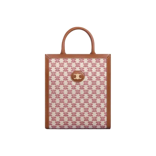 CELINE Cabas Вышивка Ткань Сумка Маленькая Женская Винтажная Розовая Красная Рыжая Коричневая