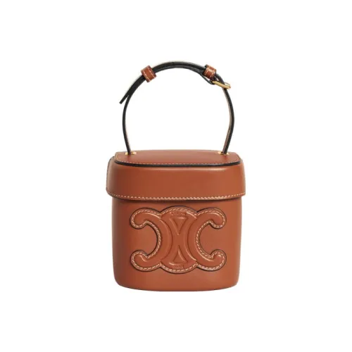 CELINE Cuir Triomphe Гладкая коровья кожа Коробка Сумка Сумка Сумка через плечо Сумка через плечо Маленькая Женская Рыжевато-коричневый Карамель