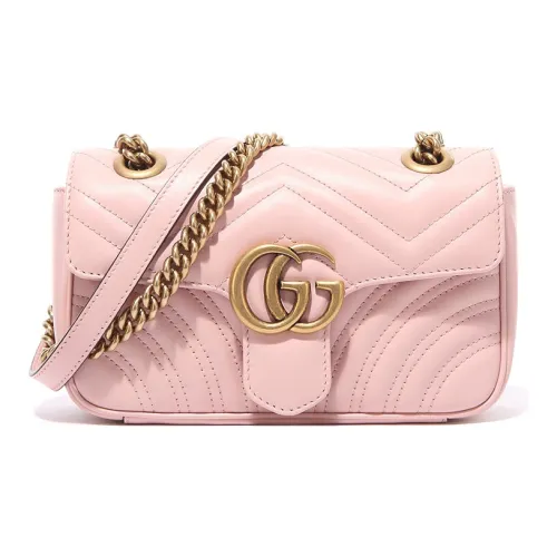 GUCCI GG Marmont Коровья кожа Сумка через плечо Сумка на плечо Женская Конфетного цвета