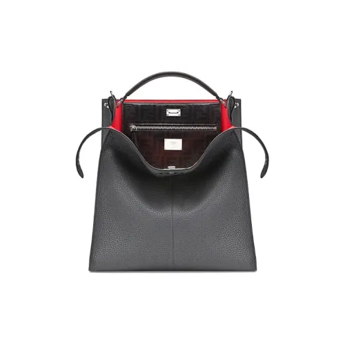 FENDI Ткань с кожаными вставками портфель сумка на одно плечо мужская серый