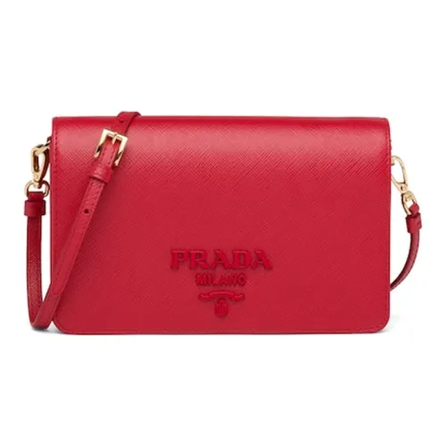 PRADA Saffiano кожа сумка через плечо мини женская красная