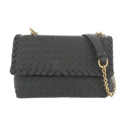 Bottega Veneta Sheepskin Chain Crossbody Bag Shoulder Bag Women's Dark Gray Bottega Veneta Овчина Цепочка Сумка через плечо Сумка на плечо Женская Темно-серый