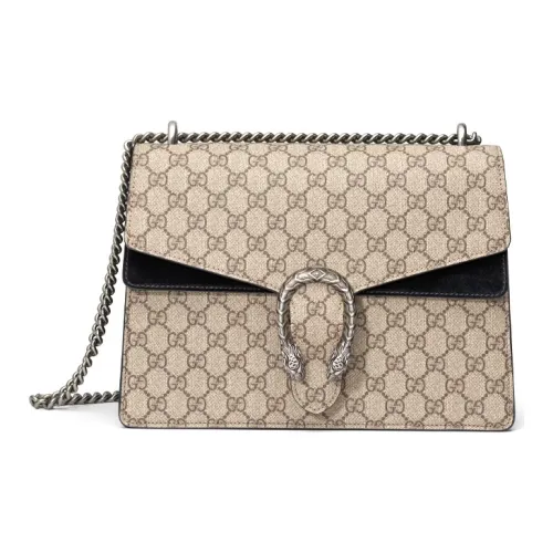 GUCCI Dionysus Холст и Кожа Сумка с Цепочкой Сумка через плечо Средняя Женская Эбеновое дерево Черный