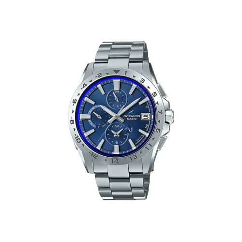 CASIO OCEANUS Коллекция Sea God Collection Кварцевый механизм Титан Ремешок Часы Мужские Часы Синий Циферблат OCW T3000 2AJF