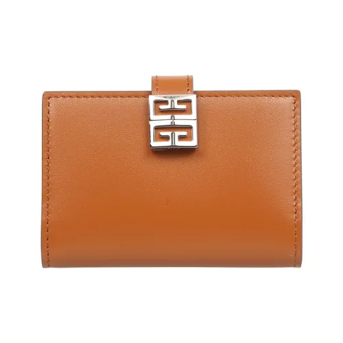GIVENCHY 4G Коровья кожа Кошелек Обычный Женский Коричневый