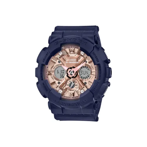 CASIO G SHOCK Collection Кварцевый механизм Смольный ремешок Часы Женские Розовый циферблат GMA S120MF 2A2