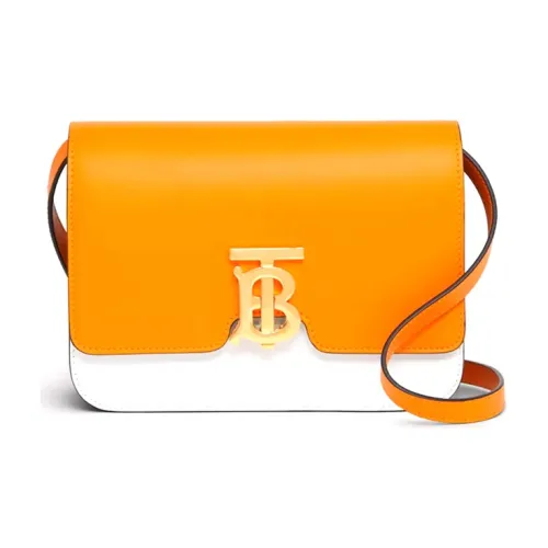 Burberry Телячья кожа Овечья шкура Сумка через плечо Маленькая Женская Оранжевый Белый