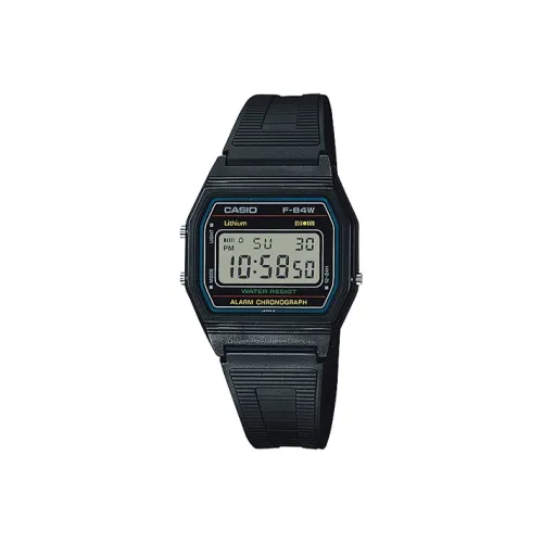 Коллекция CASIO Collection YOUTH Collection Блок Кварцевый механизм Смола Ремешок Часы 38,7*33,4 мм Мужские часы Черный циферблат F 84W 1