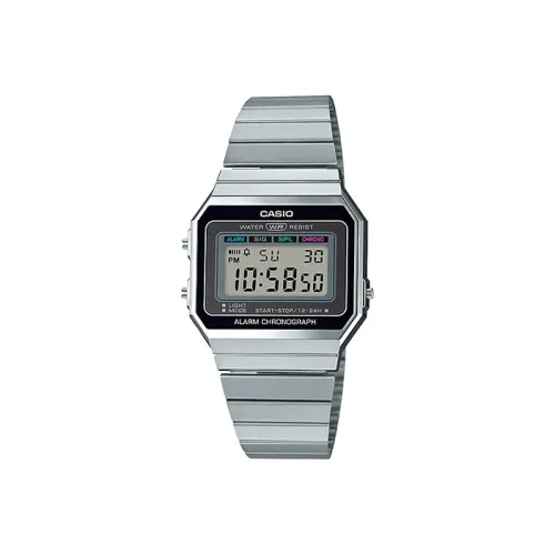 CASIO YOUTH Collection Металл Small Block Маленький Серебряный Кварцевый Механизм Часы Мужские Серый Циферблат