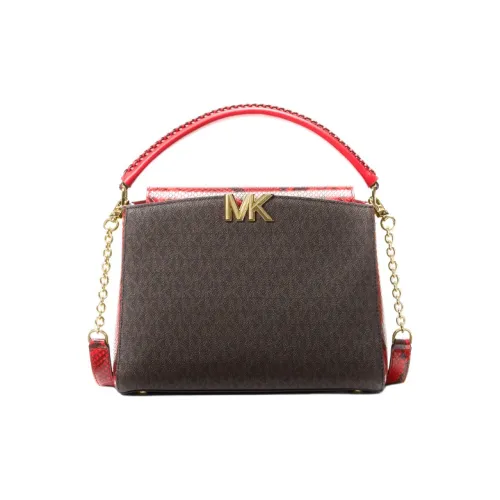 MICHAEL KORS Karlie Коровья кожа Сумка Kelly Сумка через плечо Сумка Женская Темно-коричневый Красный Многоцветный