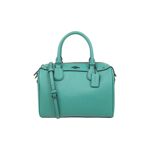 COACH Bennett кожа Бостонская сумка сумка среднего размера женская зеленая