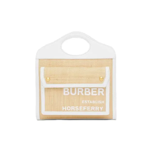 Burberry Карманная сумка Холст с кожей Сумка на плечо Сумка Мини Женская Натуральная