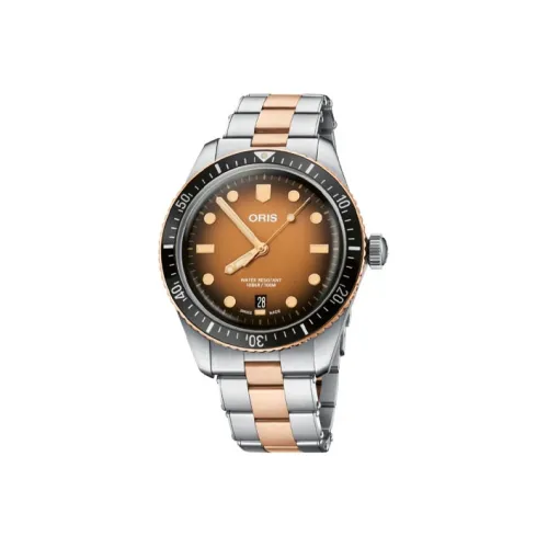 Oris Автоматический Механический Часы Мужские из Коллекции Diving 40 мм Оранжевые