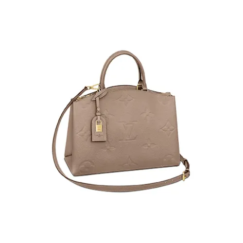 LOUIS VUITTON Коровья крупнозернистая текстура сумка стандартная женская коричневая