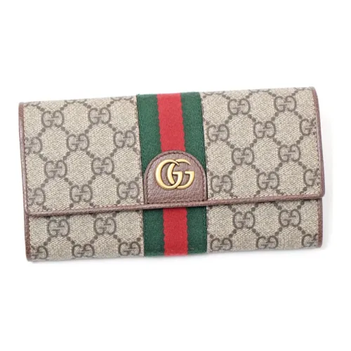 GUCCI Ophidia Холст Кожа Сумка Холст Кошелек Стандартный Унисекс Бежевый Коричневый