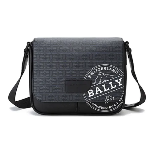 BALLY Холст Курьерская Сумка Плечевая Сумка Мужская Черная Серый Синий