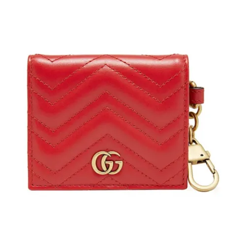 GUCCI Marmont Кожа Кошелек Держатель для карт Женский Красный